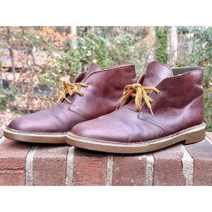 Clarks Originals Men's Brown Leather Gum Sole Desert Boots Shoes US 10.5 M Ankle
